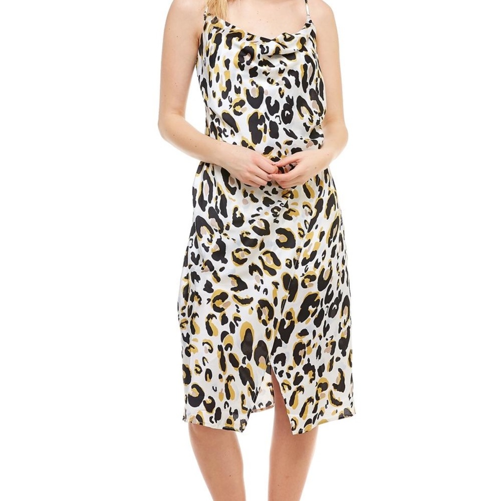 NWOT! Leopard Midi Slip Dress